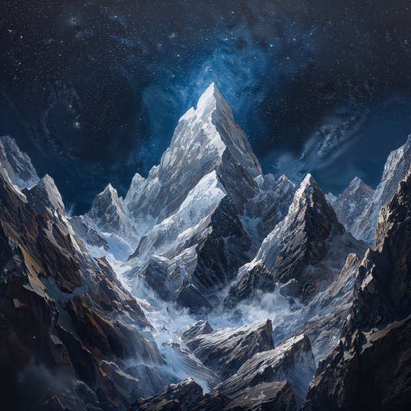 The Obsidian Peaks — Zodiac Landscape Art Print